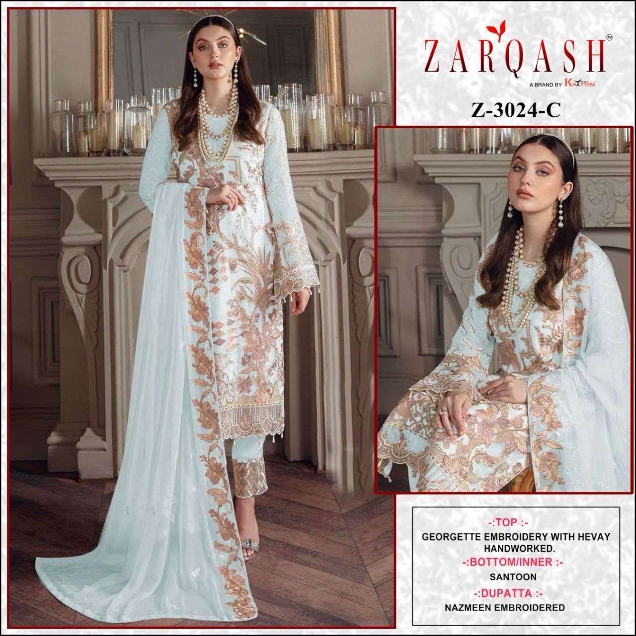 Zarqash Z 3024 A To D Pakistani Suits Wholesale catalog