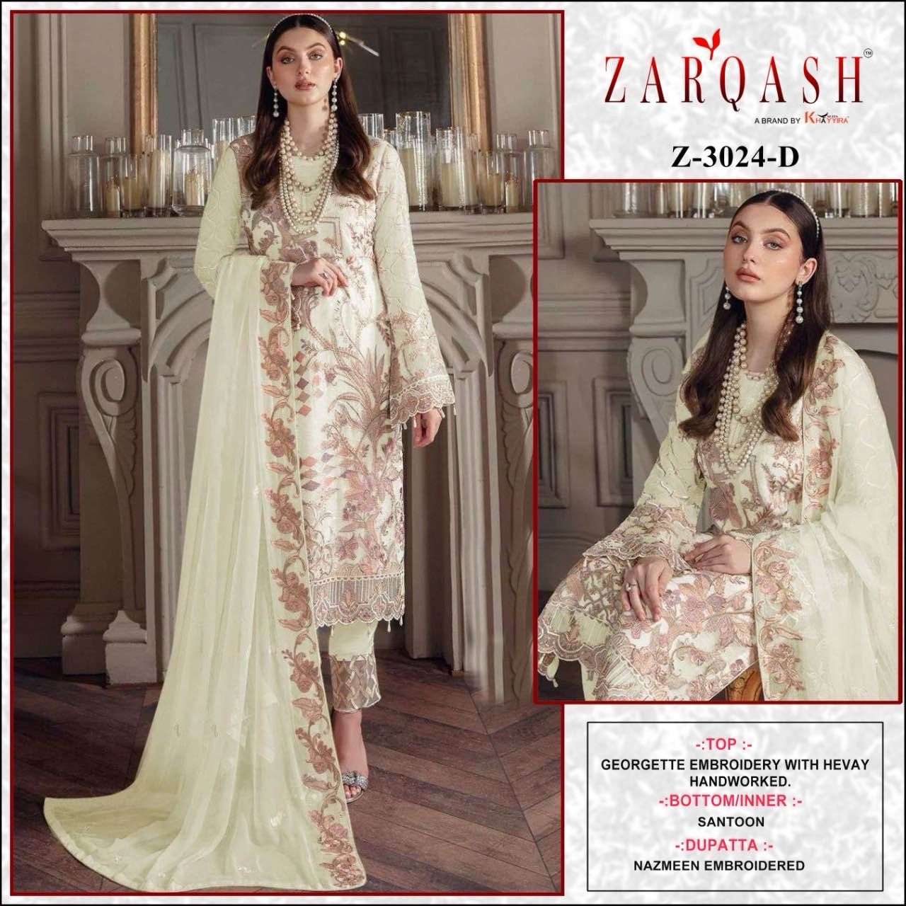 Zarqash Z 3024 A To D Pakistani Suits Wholesale catalog