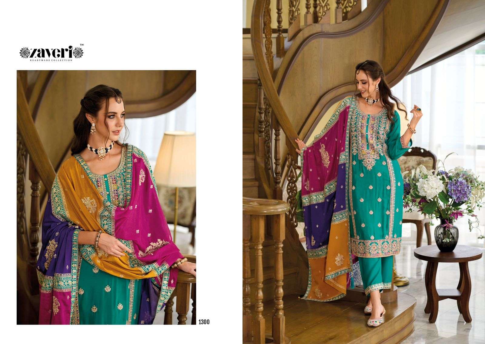 Zaveri Twisha Embroidery Chinon Salwar Suits Wholesale catalog