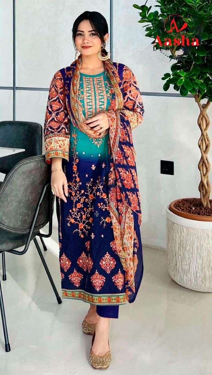 Aasha Harsha Vol 4 Chiffon Dupatta Salwar Kameez Wholesale catalog