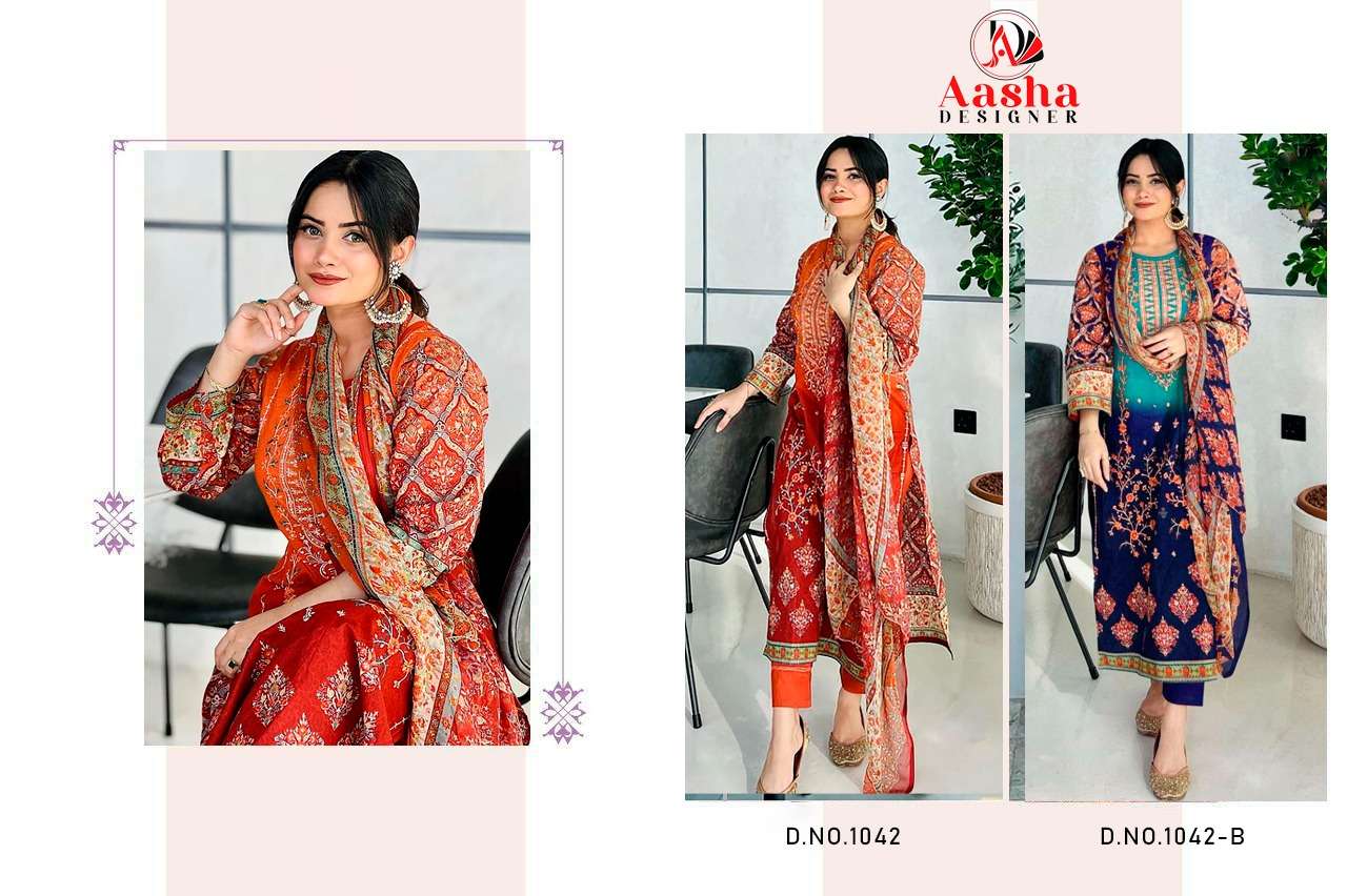 Aasha Harsha Vol 4 Chiffon Dupatta Salwar Kameez Wholesale catalog