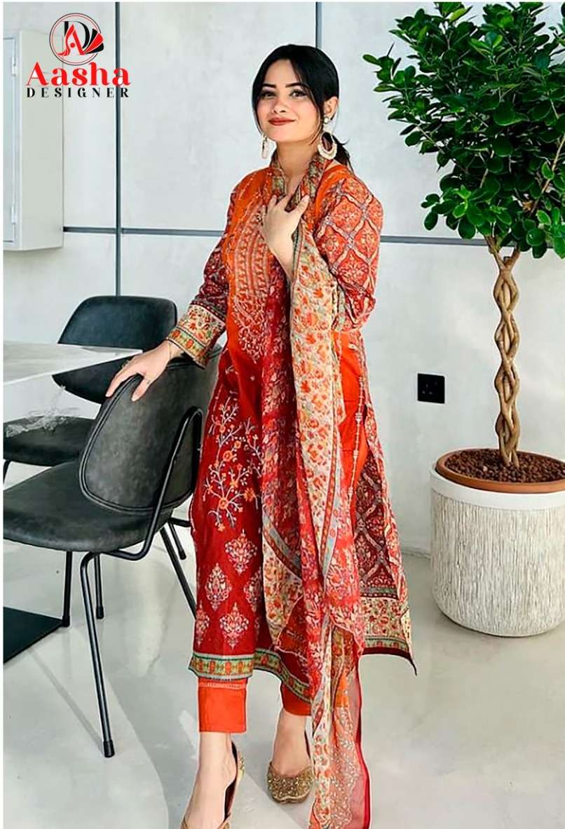 Aasha Harsha Vol 4 Cotton Dupatta Salwar Kameez Wholesale catalog
