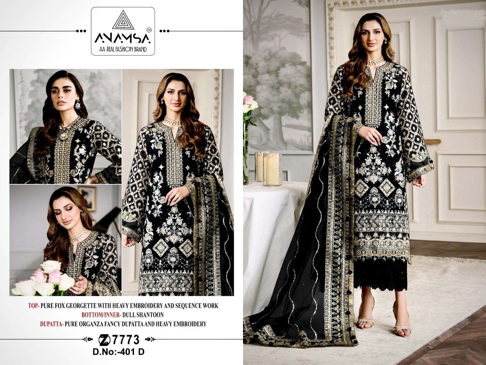 Anamsa 401 A To D Hit Colors Salwar Suit Wholesale catalog
