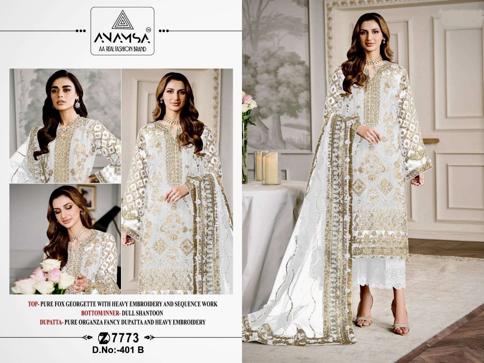 Anamsa 401 A To D Hit Colors Salwar Suit Wholesale catalog