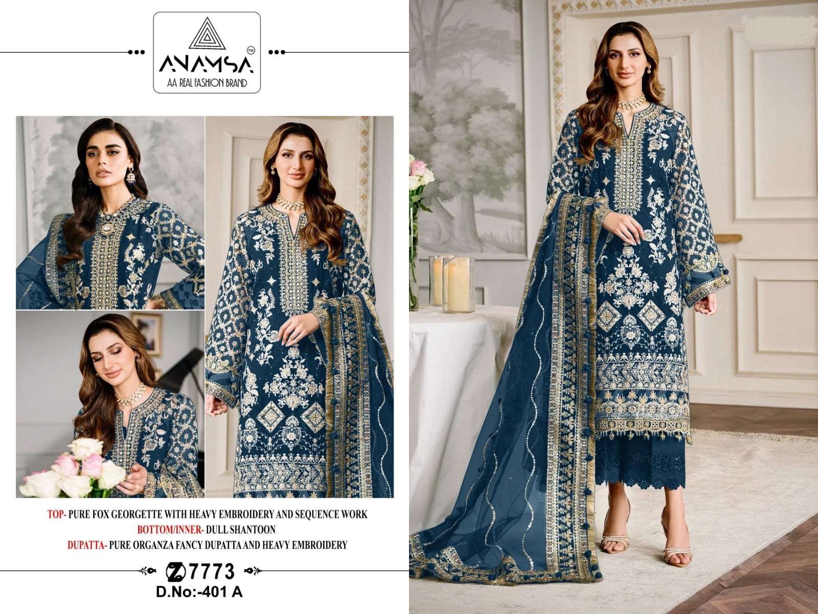 Anamsa 401 A To D Hit Colors Salwar Suit Wholesale catalog