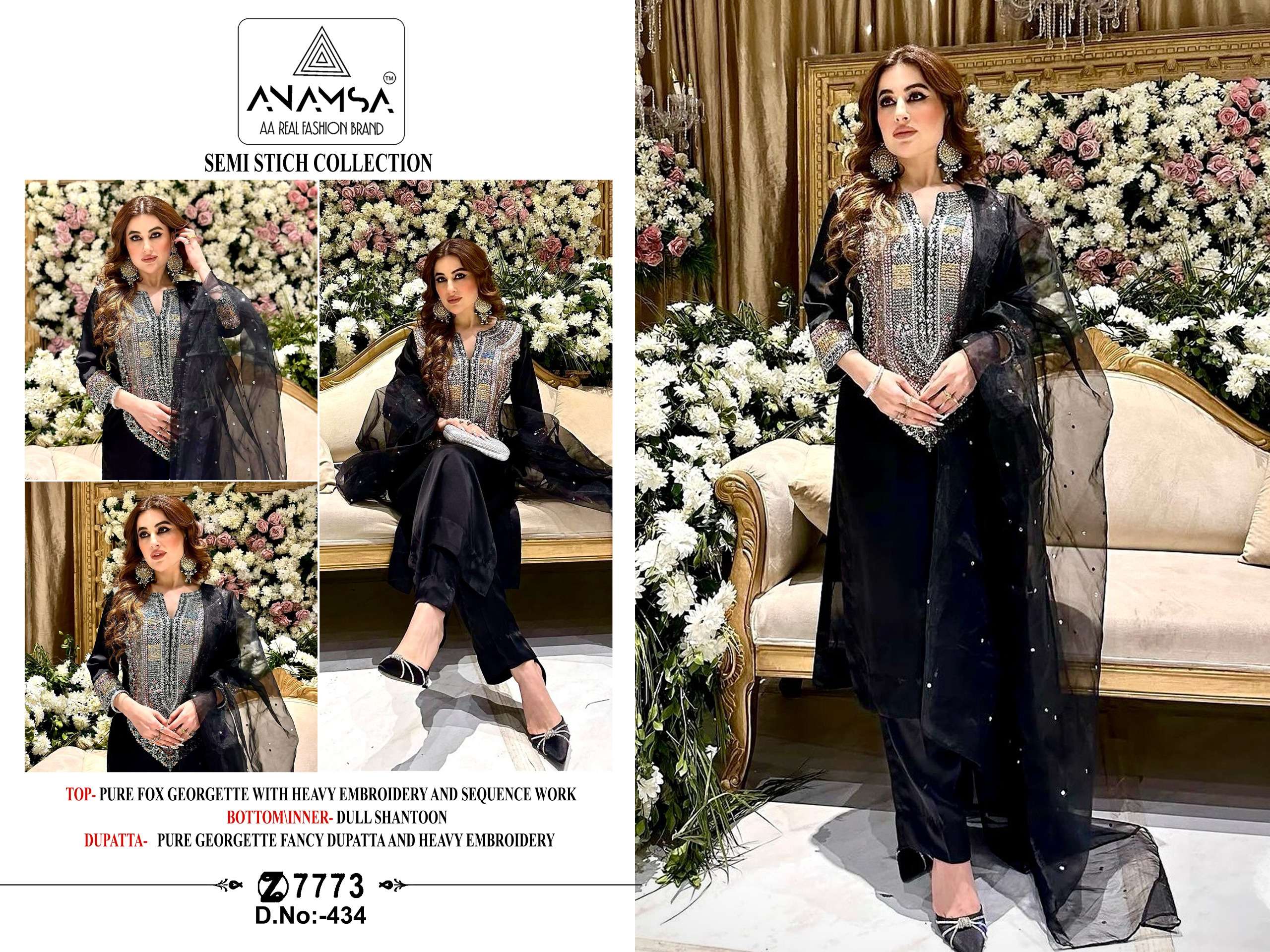 Anamsa 434 Georgette Salwar Kameez Wholesale catalog