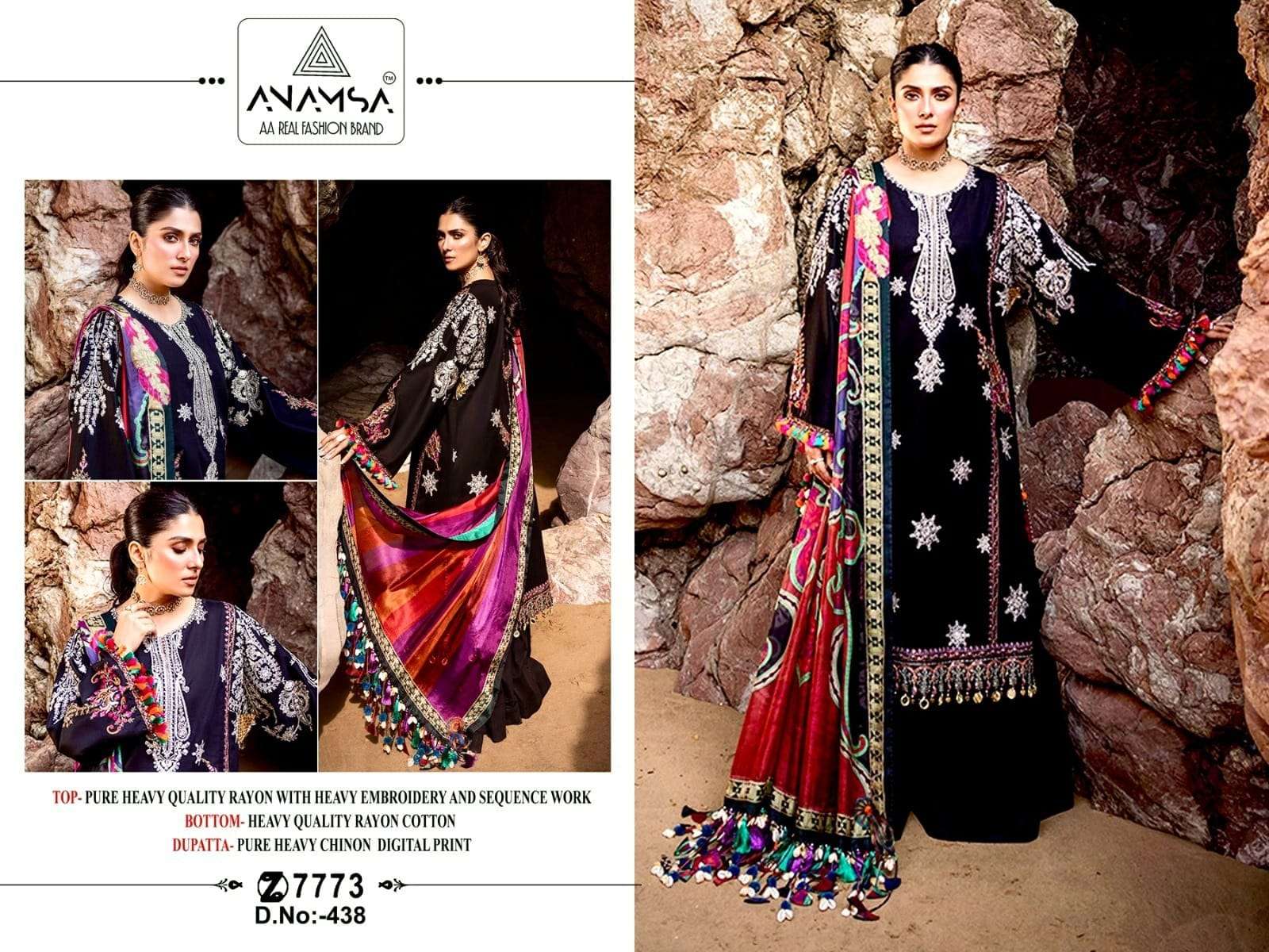Anamsa 438 Rayon Salwar Kameez Wholesale catalog