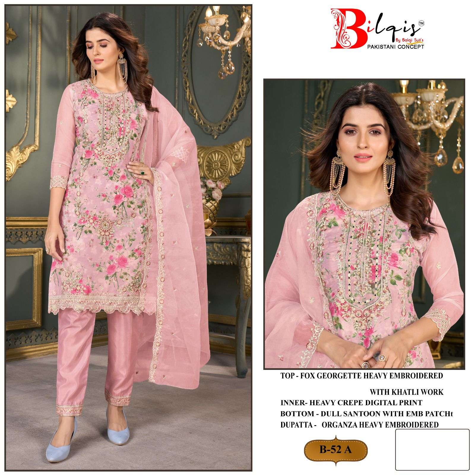 Bilqis B 52 A To D Organza Salwar Kameez Wholesale catalog