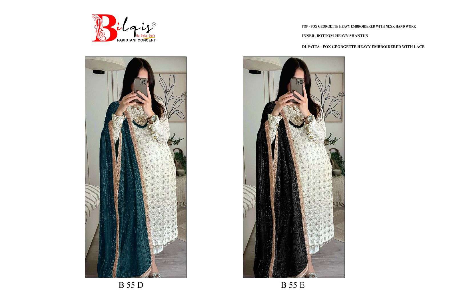 Bilqis B 55 Georgette Salwar Kameez Wholesale catalog