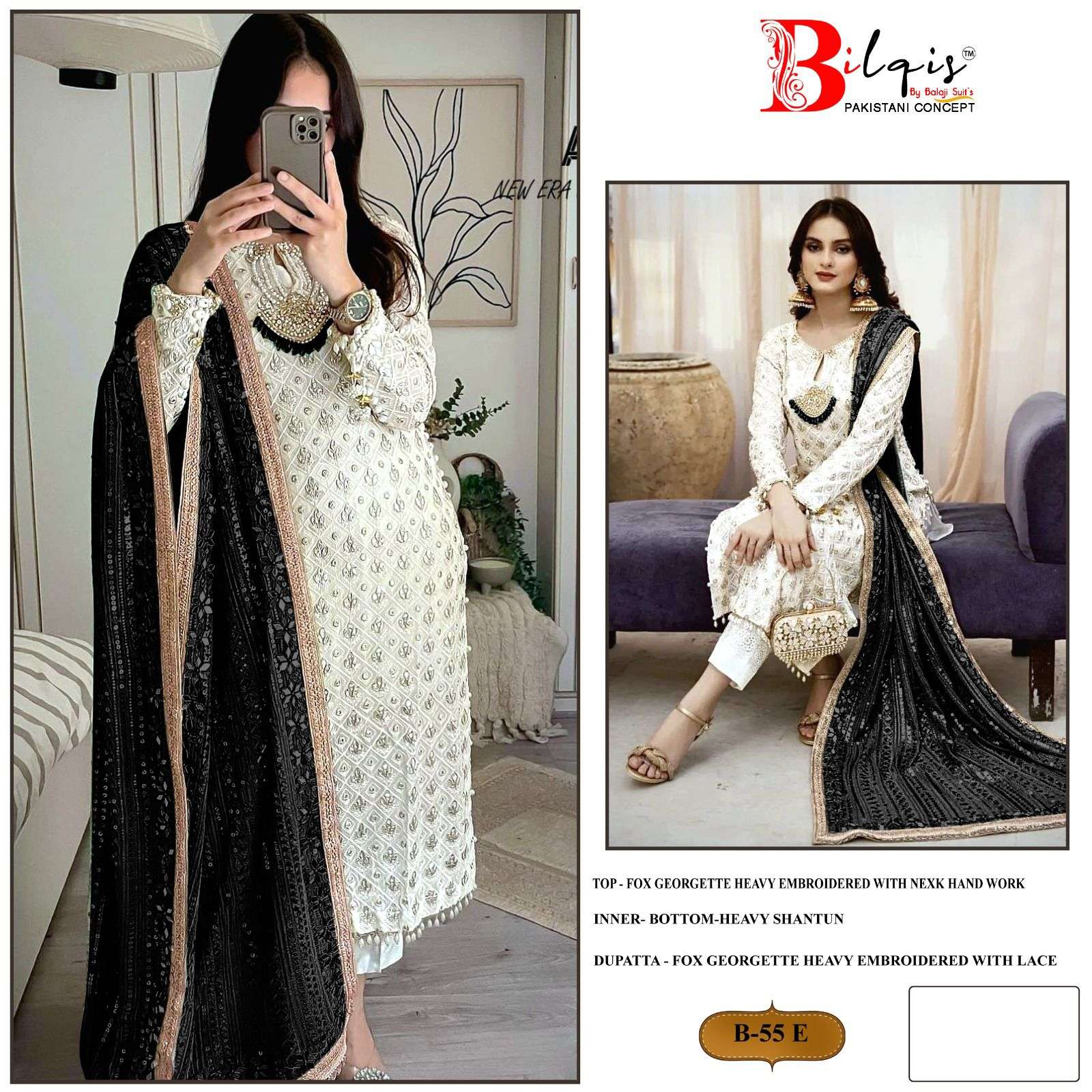 Bilqis B 55 Georgette Salwar Kameez Wholesale catalog