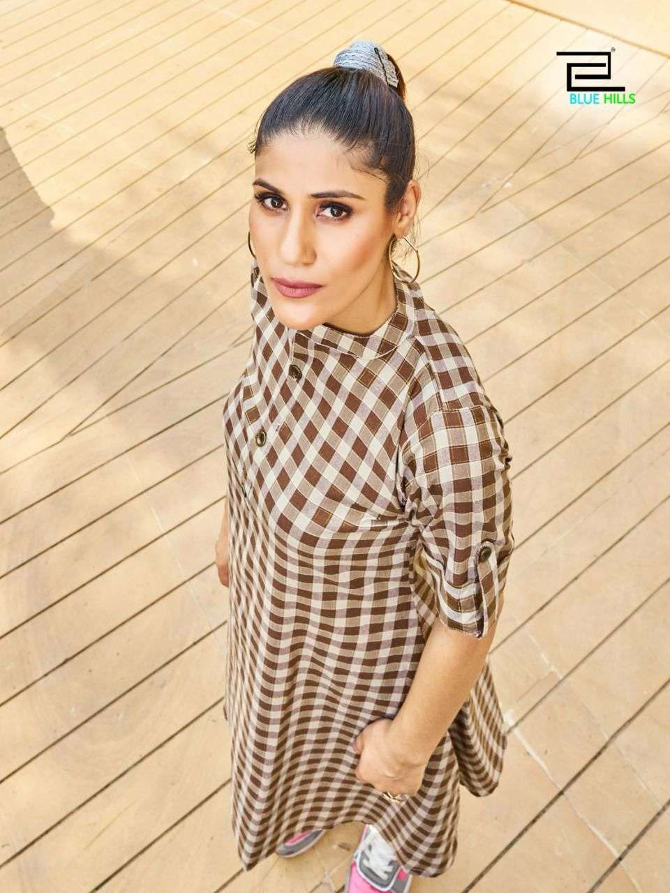 BLUE HILLS CHECKERS Kurti Wholesale catalog