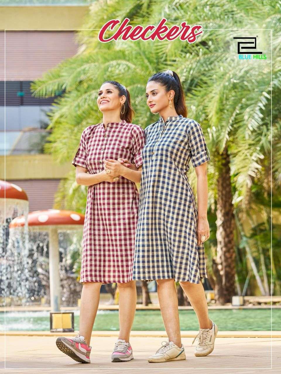 BLUE HILLS CHECKERS Kurti Wholesale catalog