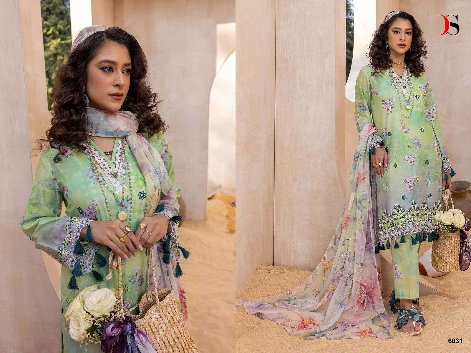 Deepsy Adans Print Kari Lawn 2024 Chiffon Dupatta Pakistani Suit Wholesale catalog