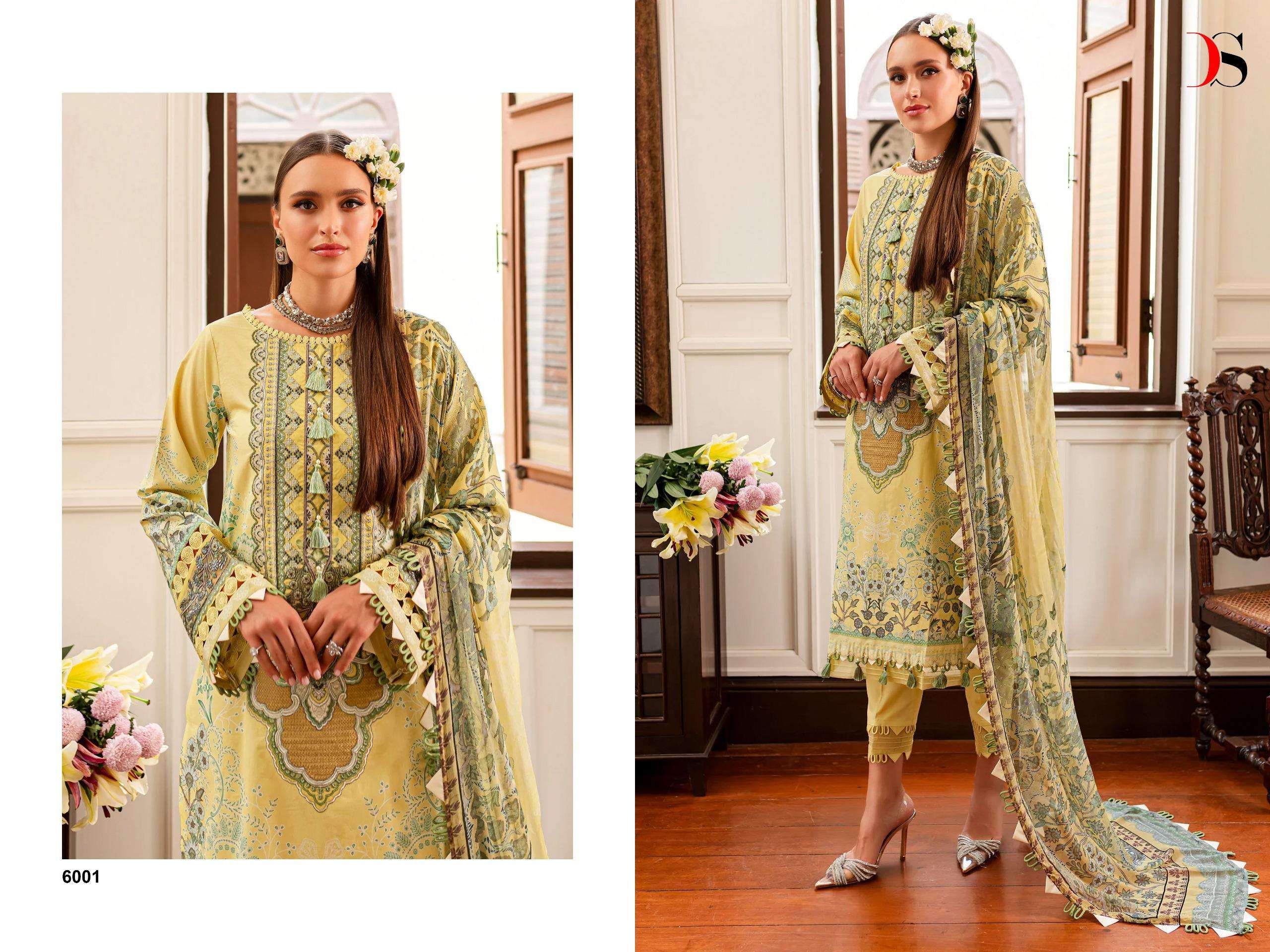 Deepsy Firdous Queens Court 6 Cotton Dupatta Pakistani Suits Wholesale catalog