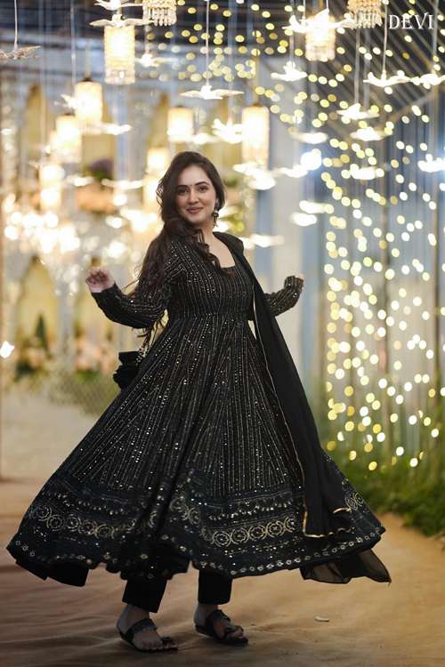 Devi Vol 1 Festive Wear Georgette Gown With Dupatta Wholesale catalog