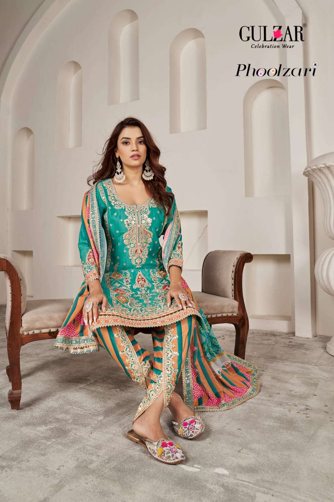 Gulzar Phoolzari Premium Chinon Designer Salwar Suits Wholesale catalog