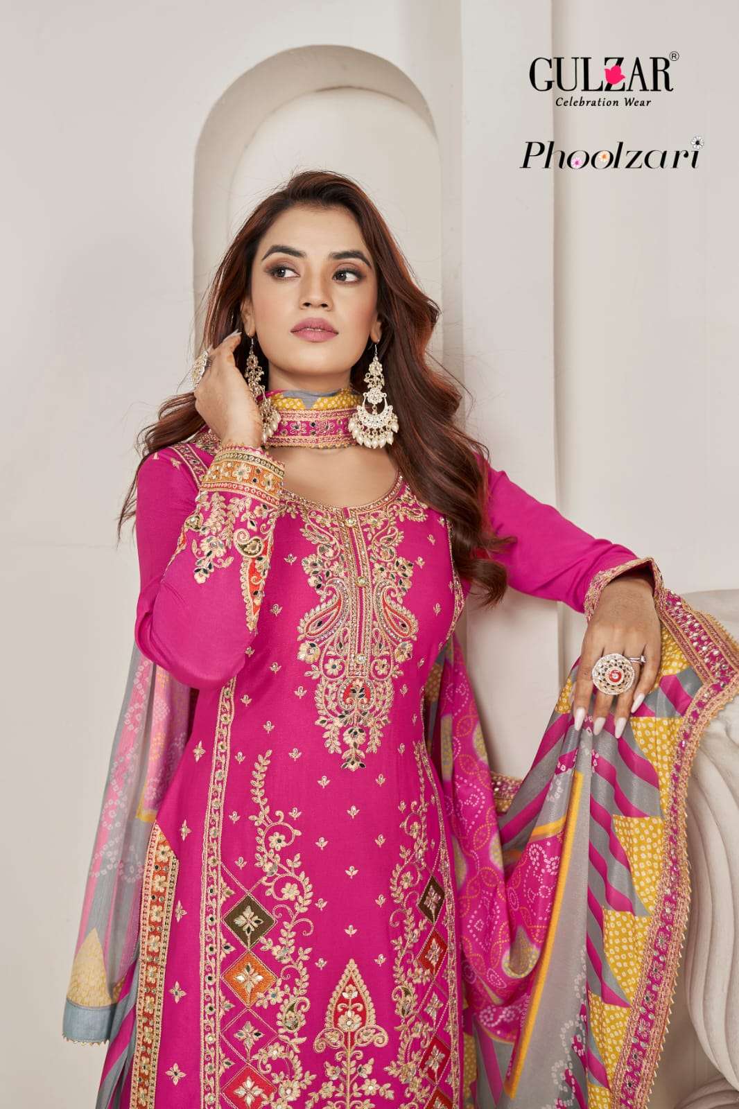 Gulzar Phoolzari Premium Chinon Designer Salwar Suits Wholesale catalog