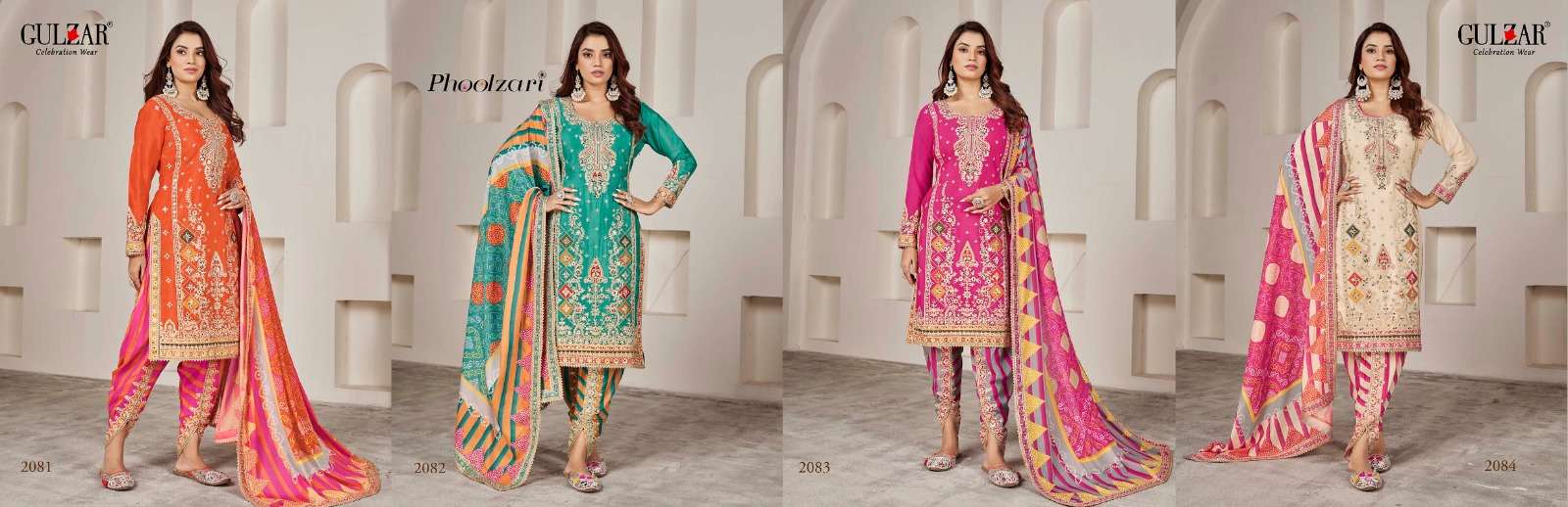 Gulzar Phoolzari Premium Chinon Designer Salwar Suits Wholesale catalog