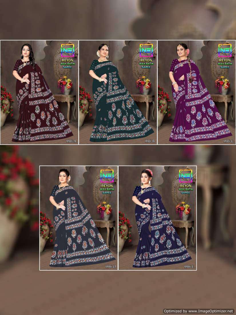 Nemi Rayon Wax Batik Sarees -Wholesale Catalog