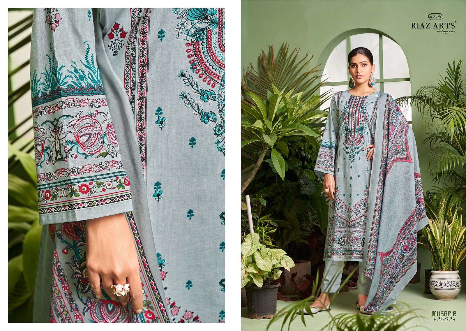 Riaz Arts Musafir Vol 2 Lawn Digital Printed Dress Material Wholesale catalog
