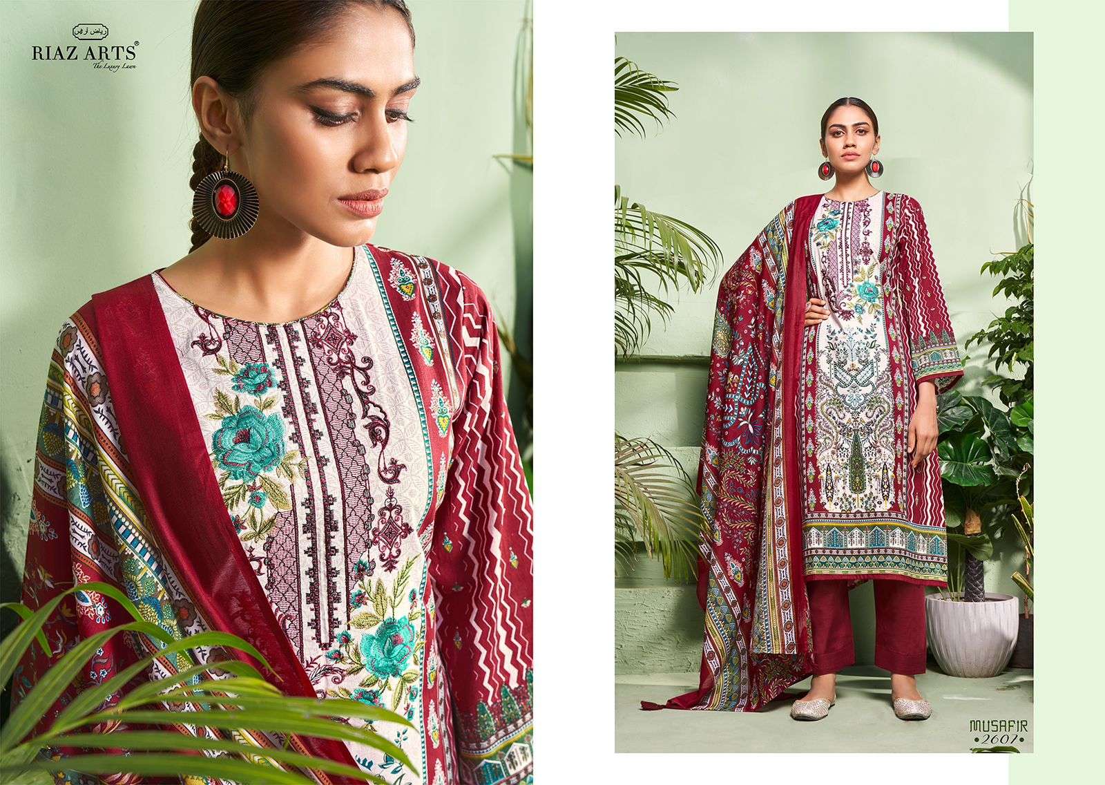 Riaz Arts Musafir Vol 2 Lawn Digital Printed Dress Material Wholesale catalog
