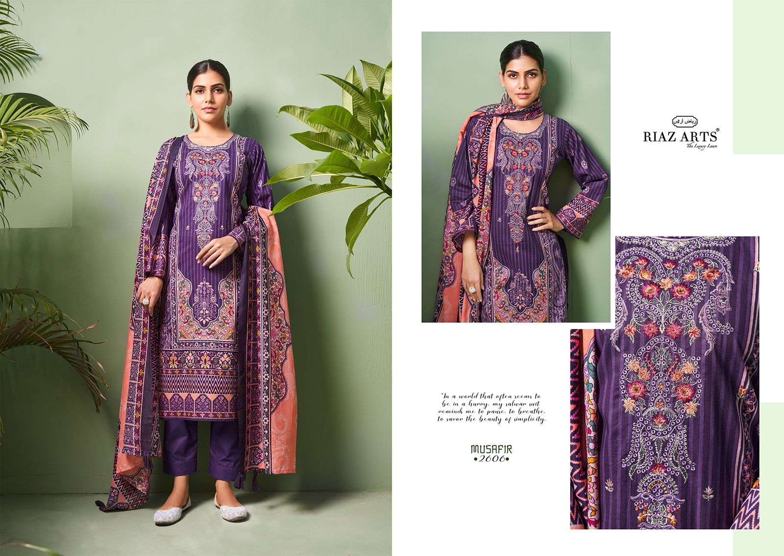 Riaz Arts Musafir Vol 2 Lawn Digital Printed Dress Material Wholesale catalog