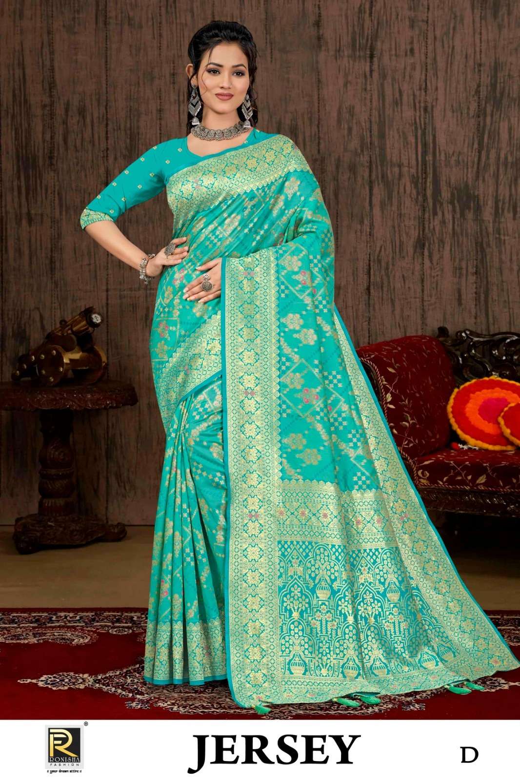 Ronisha Jersey Banarasi Silk Saree Wholesale catalog