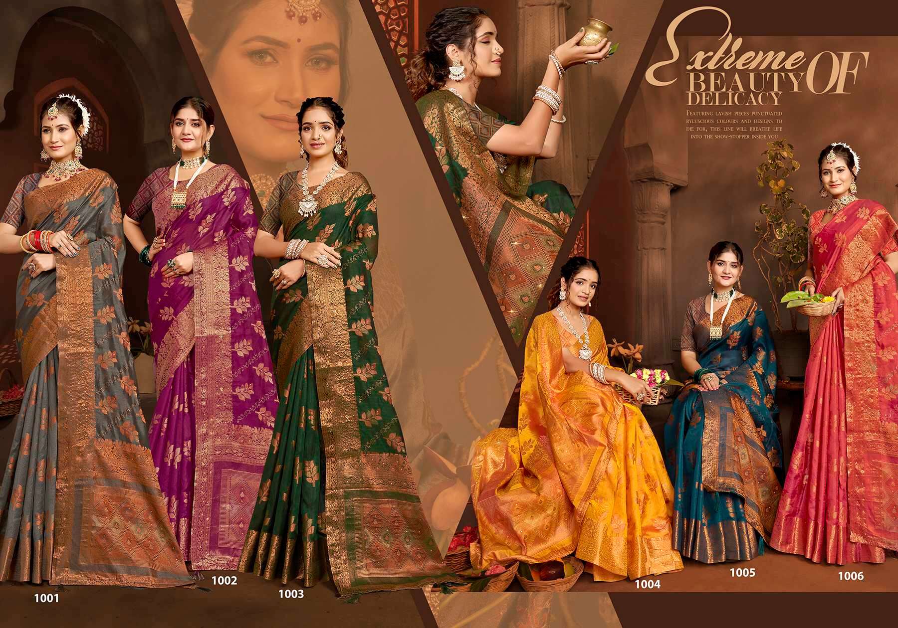 Saroj Gautami vol.1 Soft khadi organza Saree Wholesale catalog    