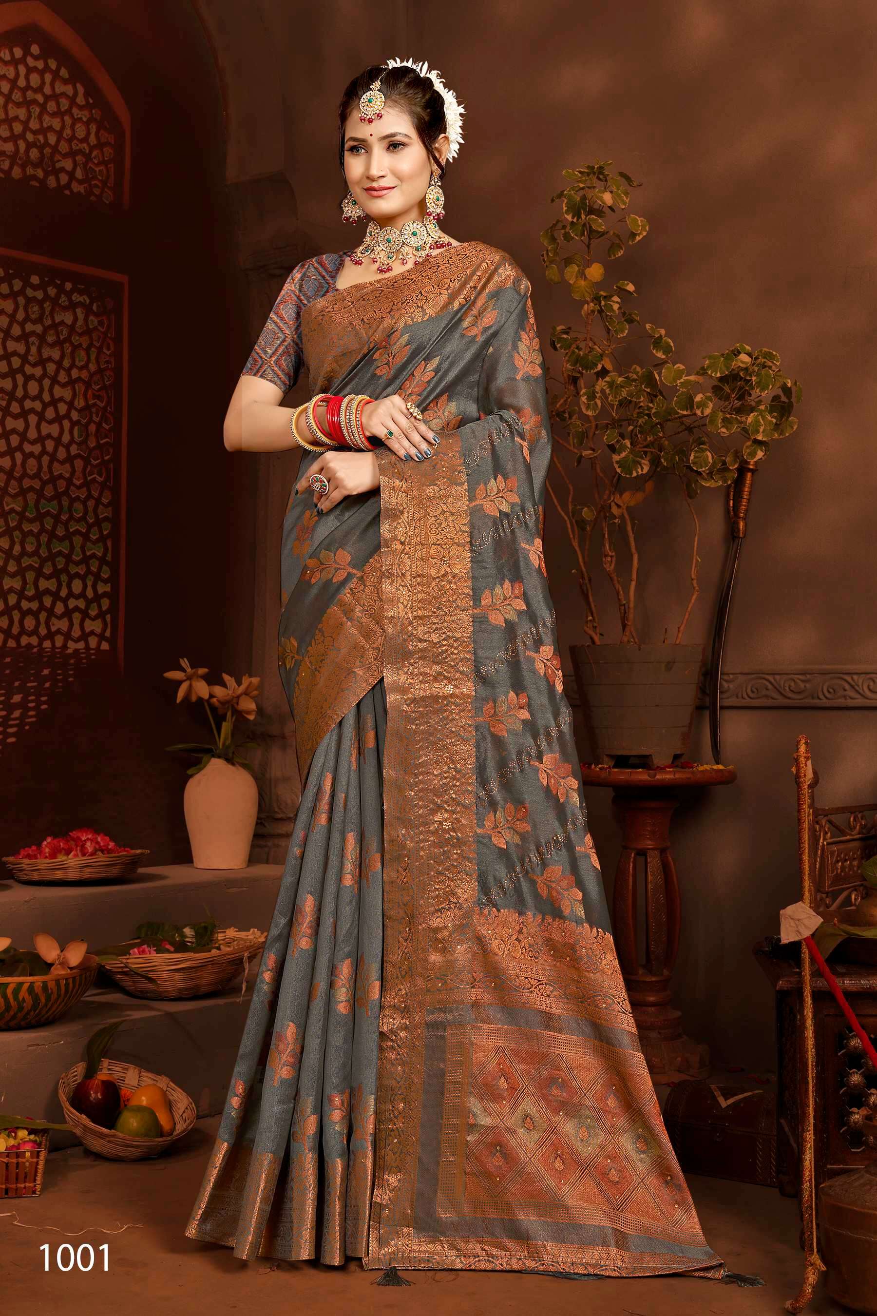 Saroj Gautami vol.1 Soft khadi organza Saree Wholesale catalog    