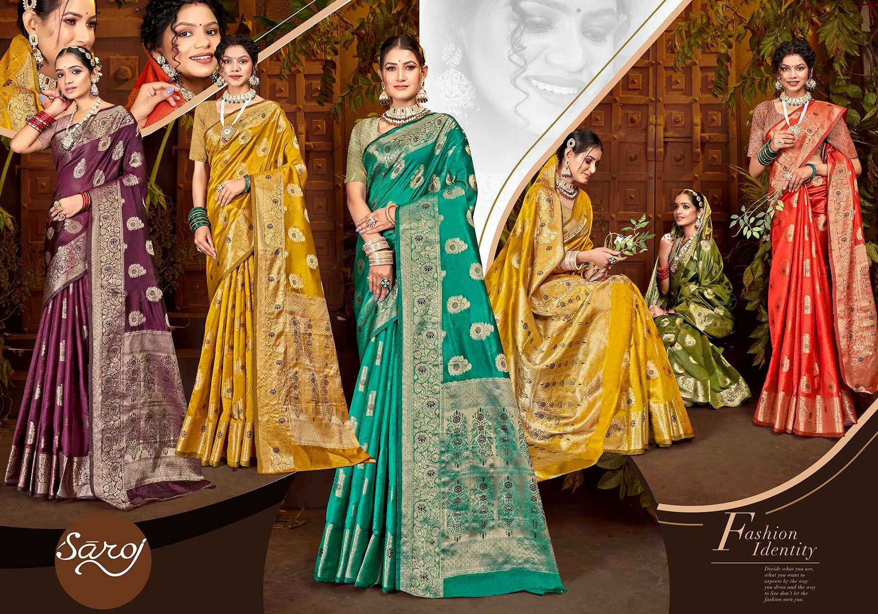 Saroj Haar Shringar vol.2 Premium cxc bright organza silk in bright matching Saree Wholesale catalog    