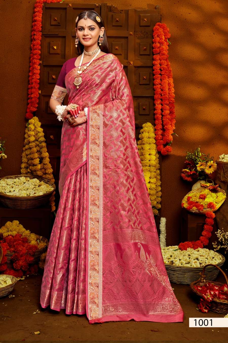 Saroj Jhalak Vol - 2 Soft Orgenza saree with pure jari Saree Wholesale catalog    