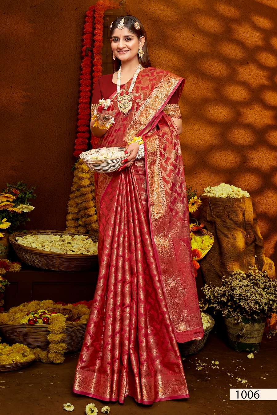 Saroj Jhalak Vol - 2 Soft Orgenza saree with pure jari Saree Wholesale catalog    