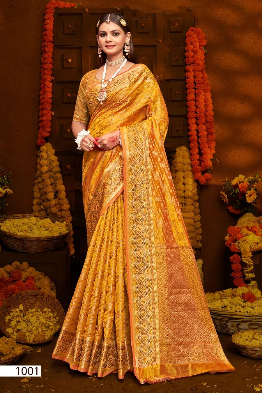 Saroj Jhalak Vol - 5 Soft Orgenza saree with pure jari Saree Wholesale catalog    