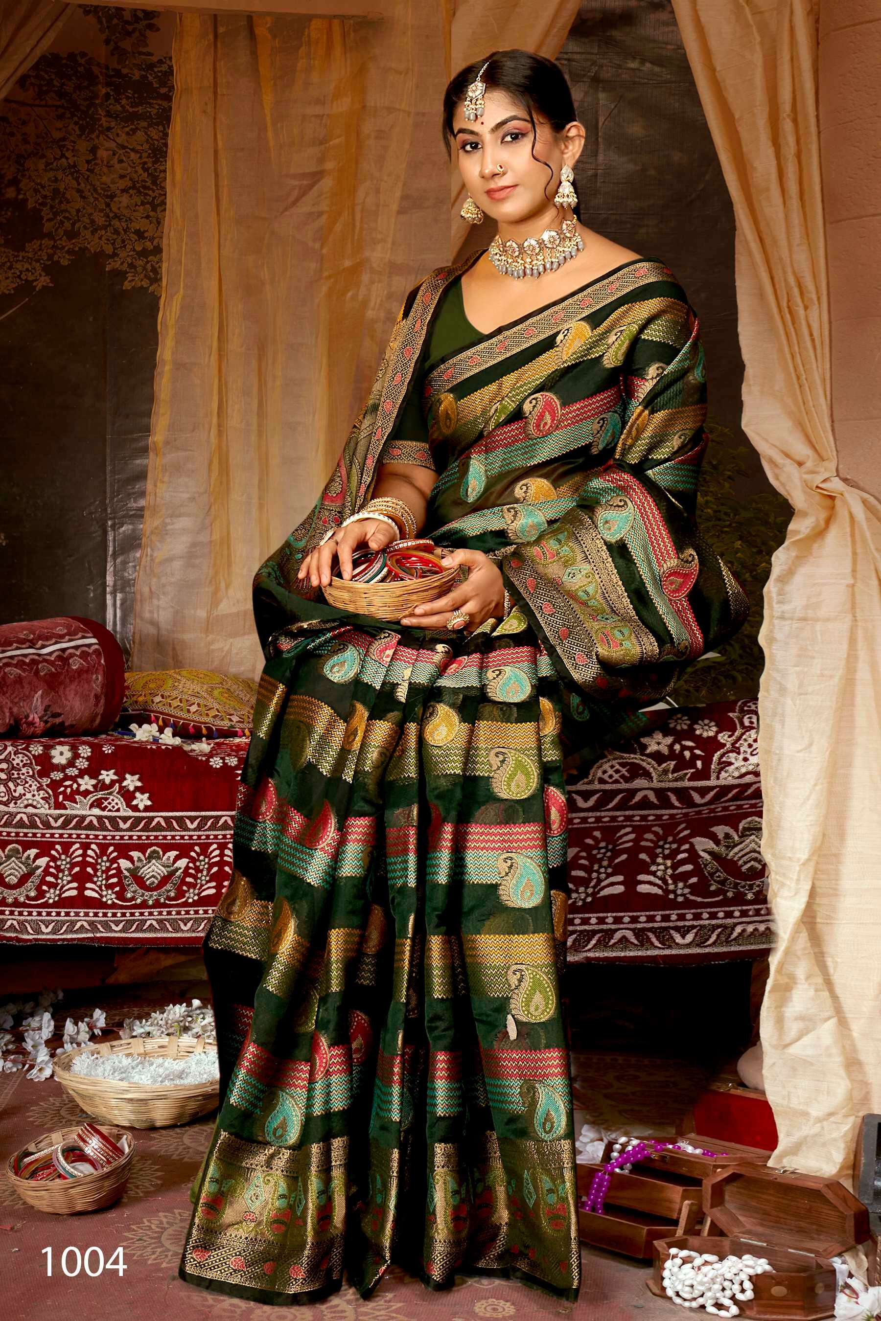 Saroj Mahika vol.1 Soft Orgenza Fabric with Heavy Rich Pallu Saree Wholesale catalog    