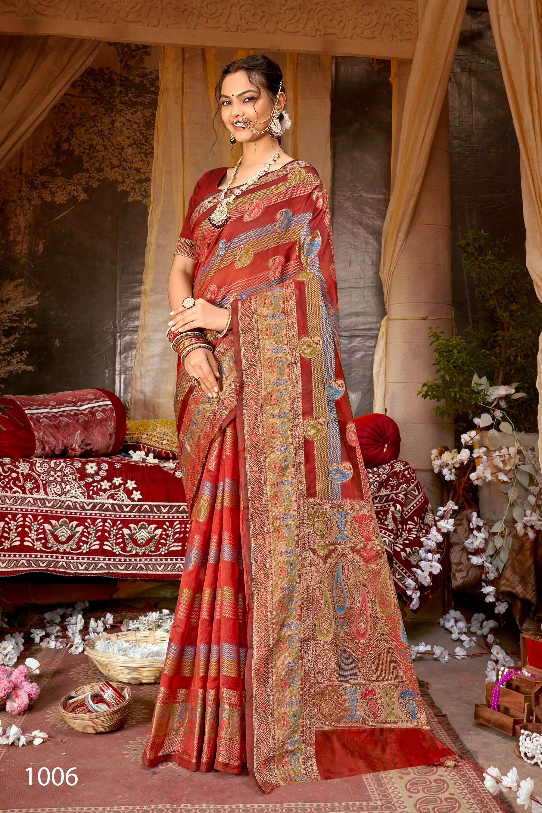 Saroj Mahika vol.1 Soft Orgenza Fabric with Heavy Rich Pallu Saree Wholesale catalog    