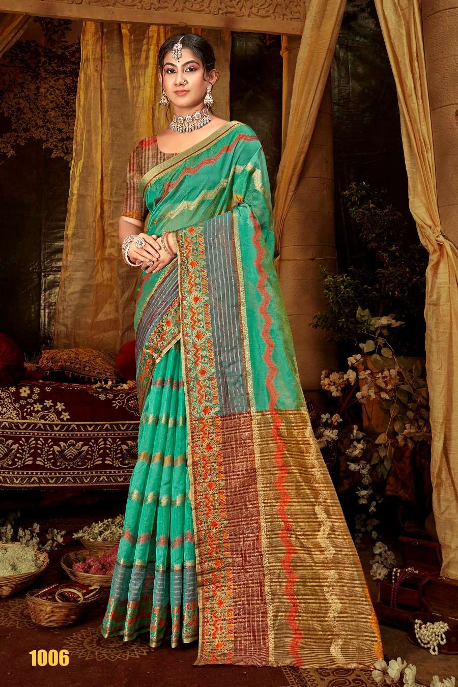 Saroj Sunflower Vol - 2 Soft Orgenza saree with fancy Designing Saree Wholesale catalog    