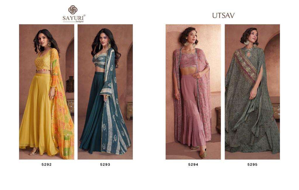 Sayuri Utsav Real Georgette Indo Western Wear Wholesale catalog