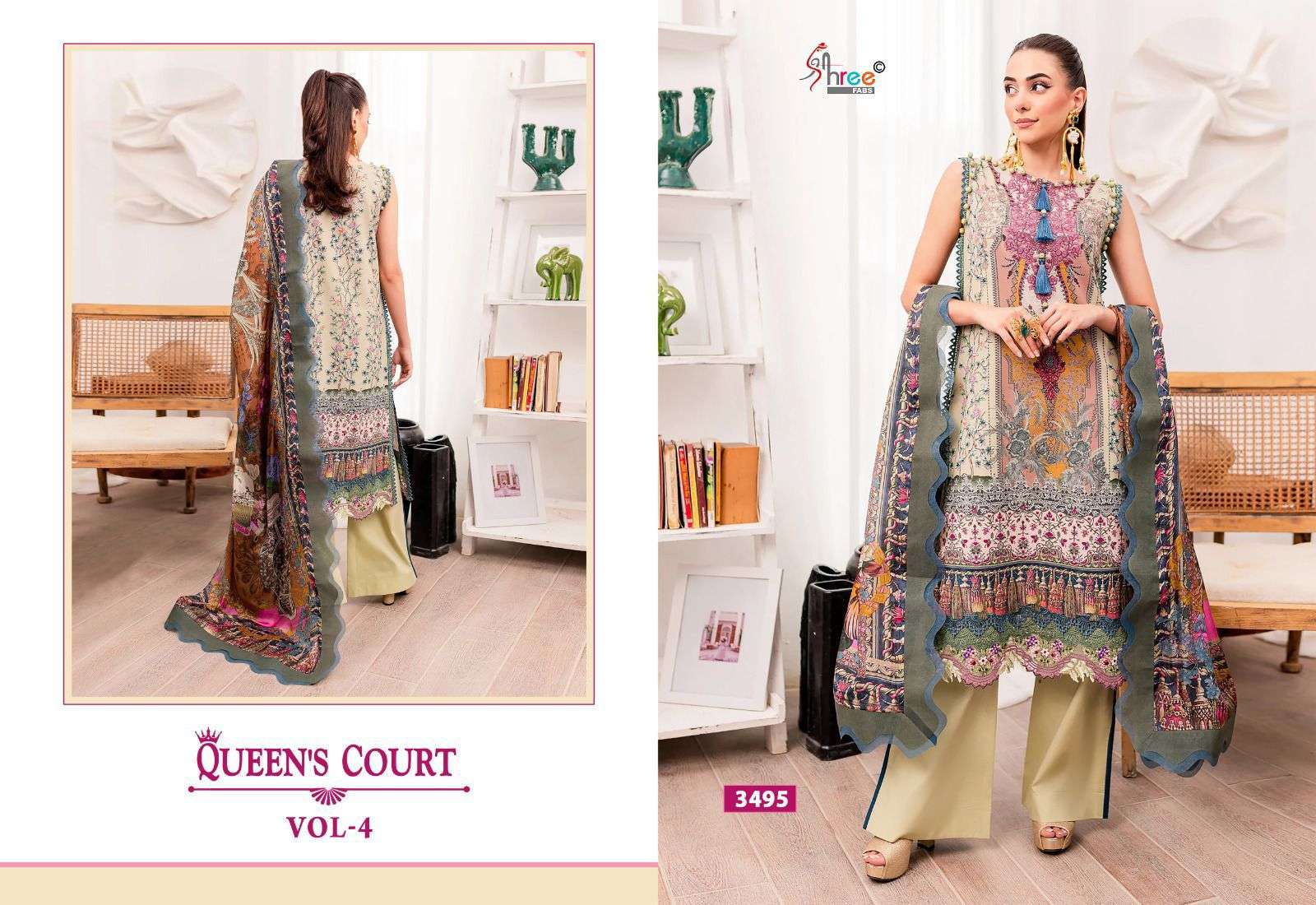 Shree Queens Court Vol 4 Cotton Dupatta Pakistani Suits Wholesale catalog