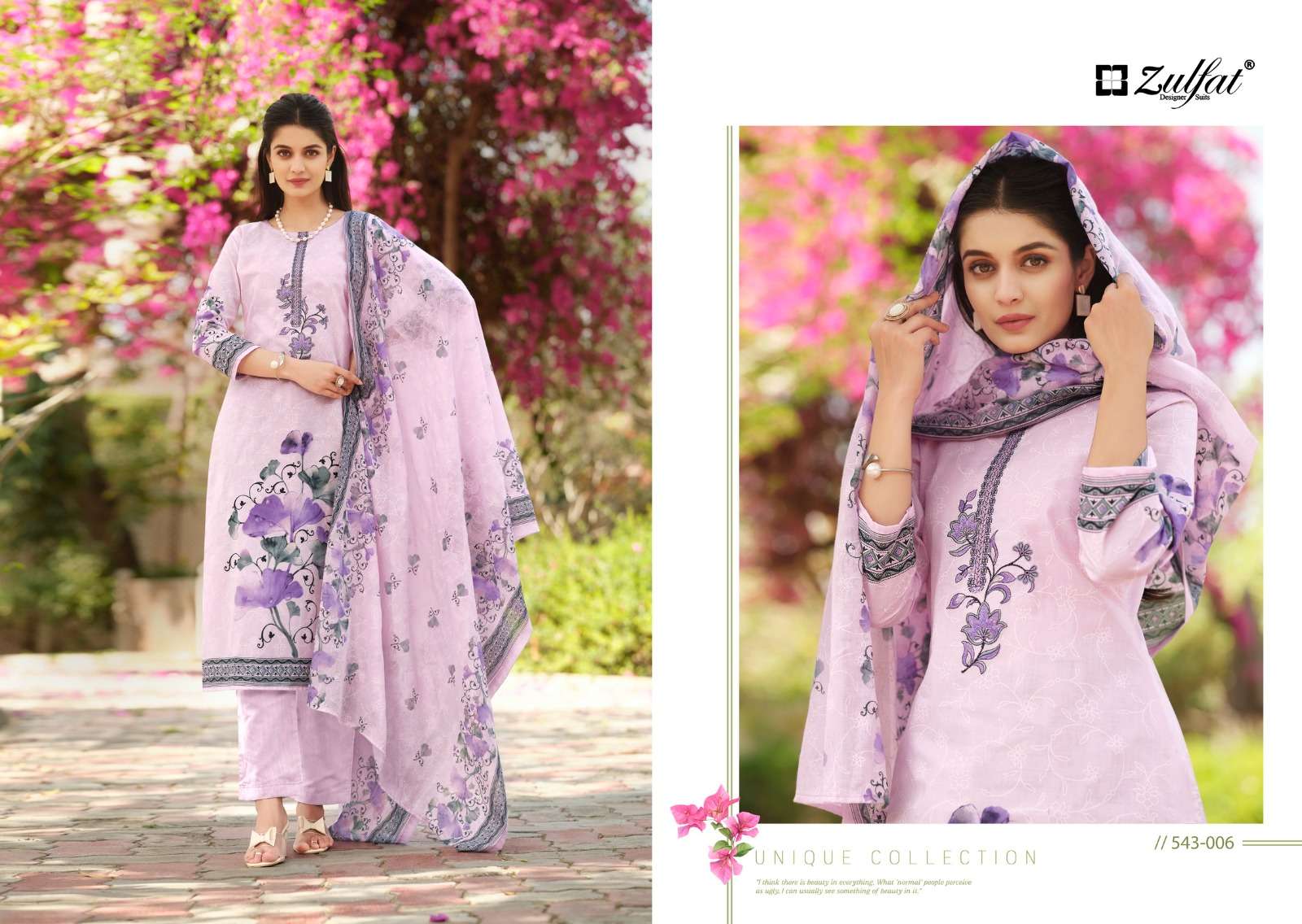 Zulfat Florence 543 Cotton Printed Dress Material Wholesale catalog