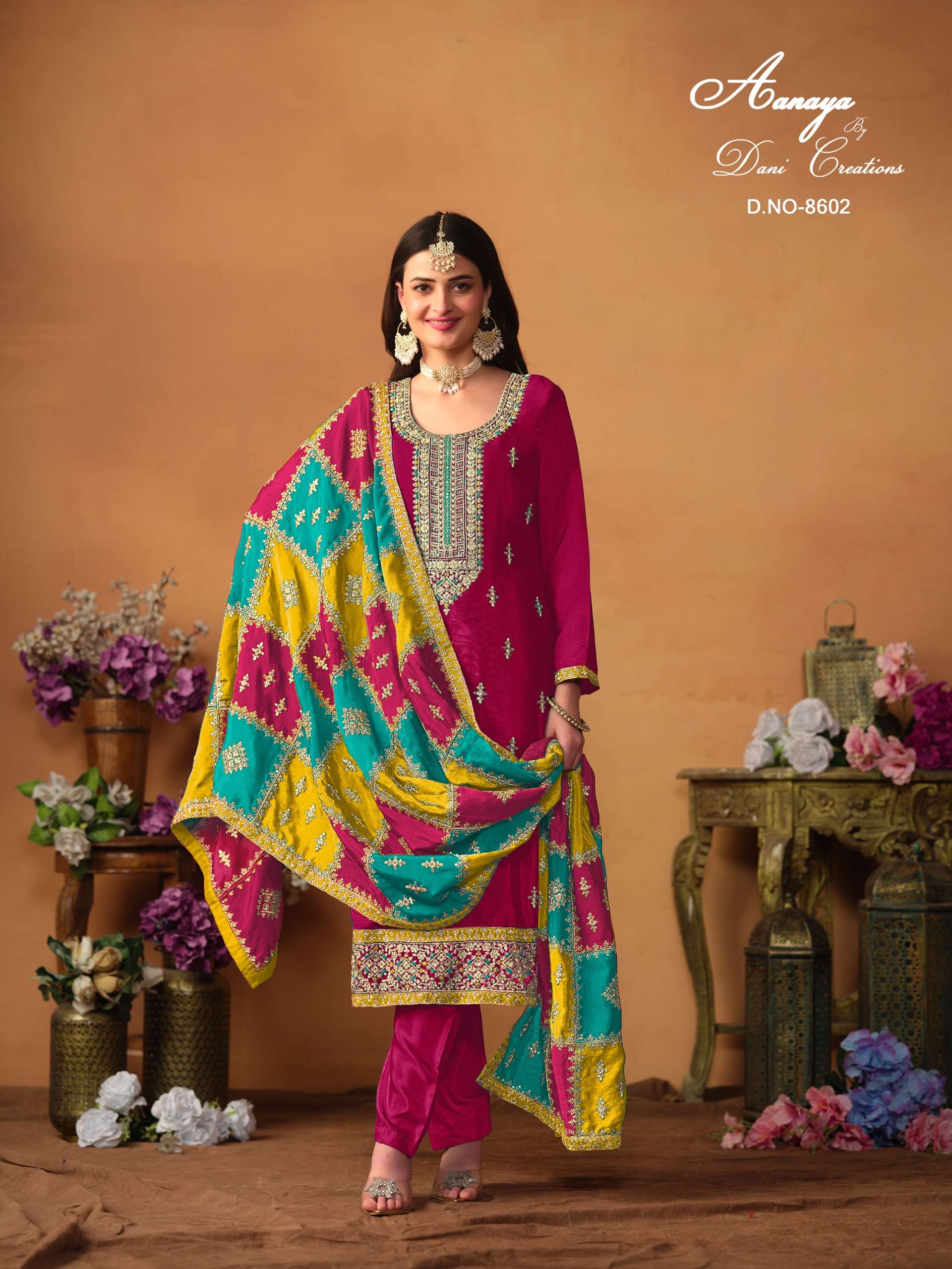 Aanaya Vol 186 Chinon Salwar Kameez Wholesale catalog
