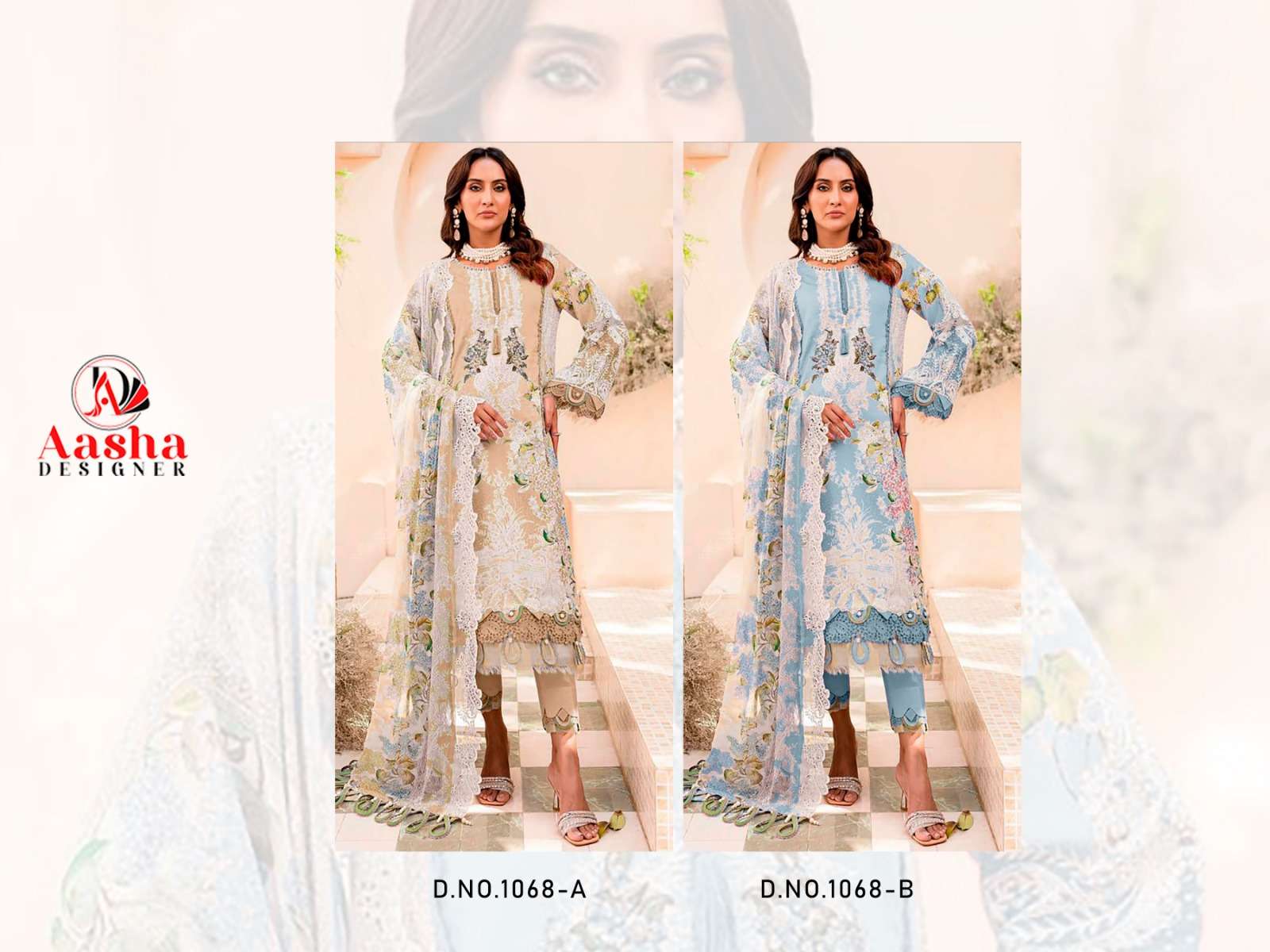 Aasha Needle Wonder Vol 7 Cotton Dupatta Salwar Suits Wholesale catalog