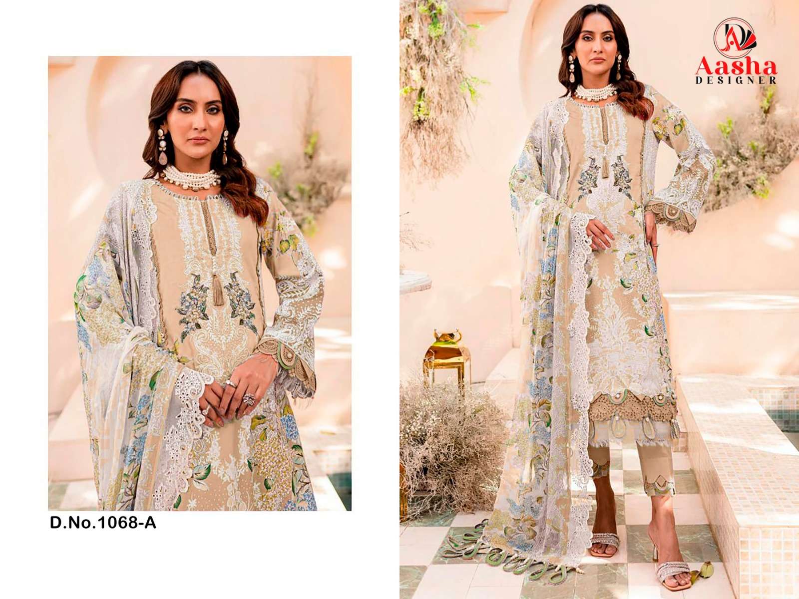 Aasha Needle Wonder Vol 7 Cotton Dupatta Salwar Suits Wholesale catalog