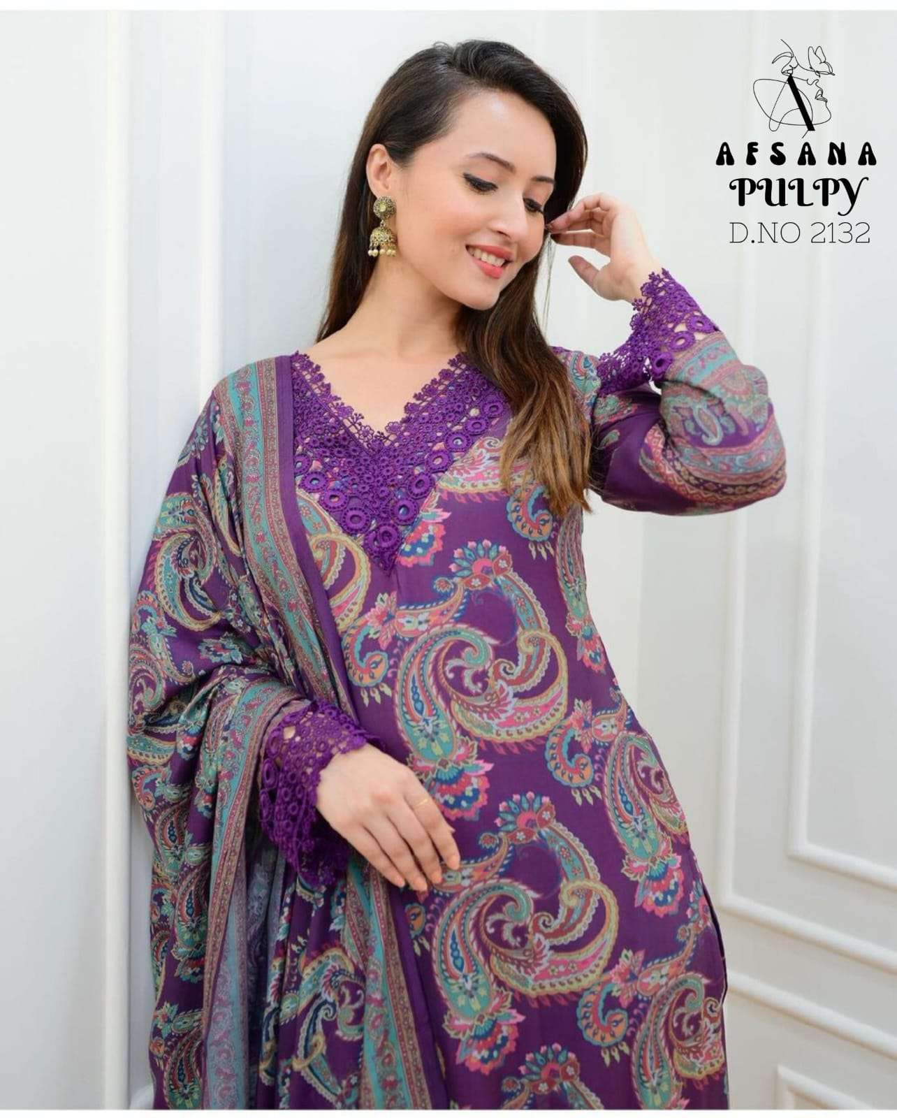 Afsana Pulpy 2132 Muslin Pakistani Suits Wholesale catalog
