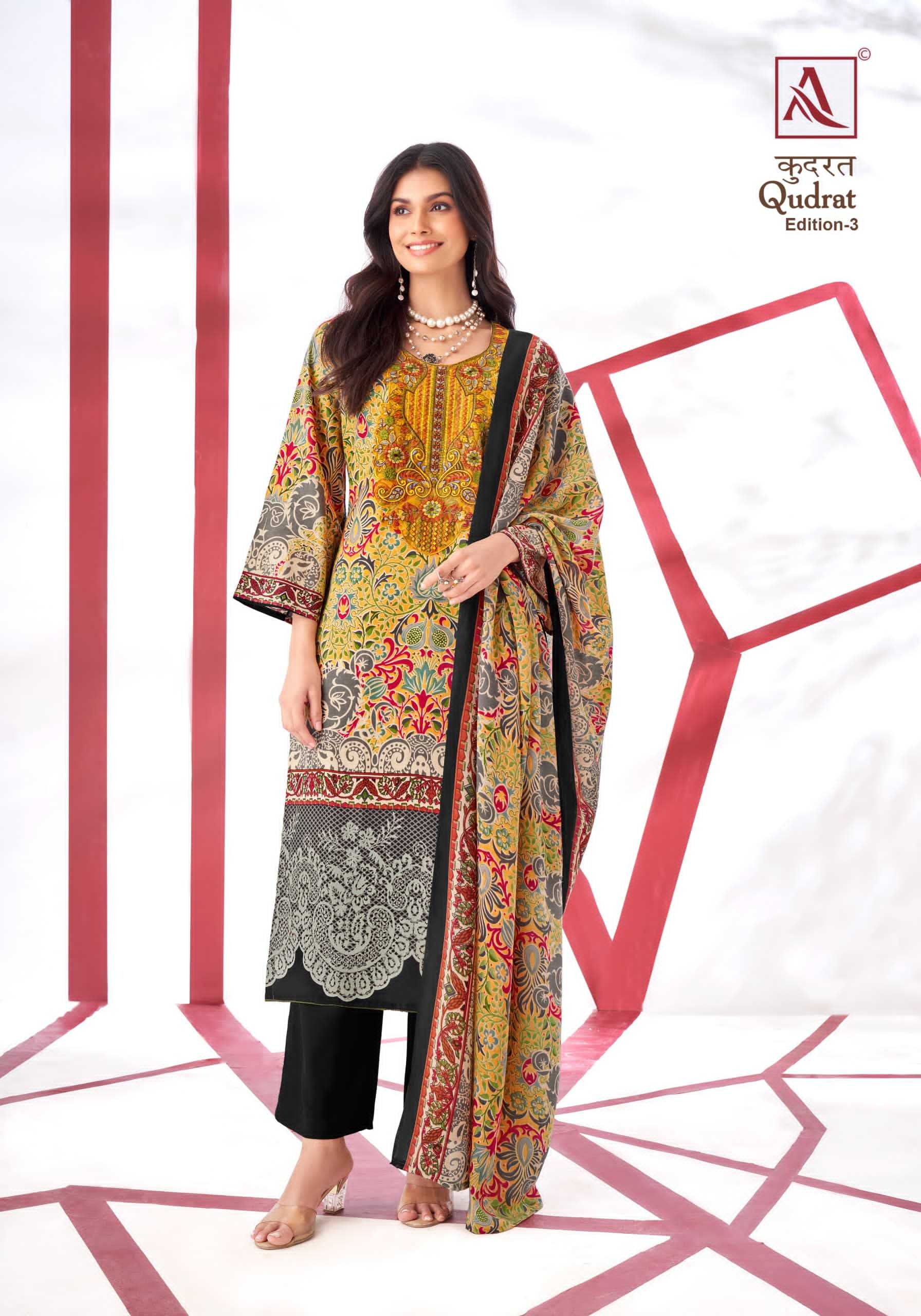 Alok Suit QUDRAT-3 Dress Materials Wholesale catalog