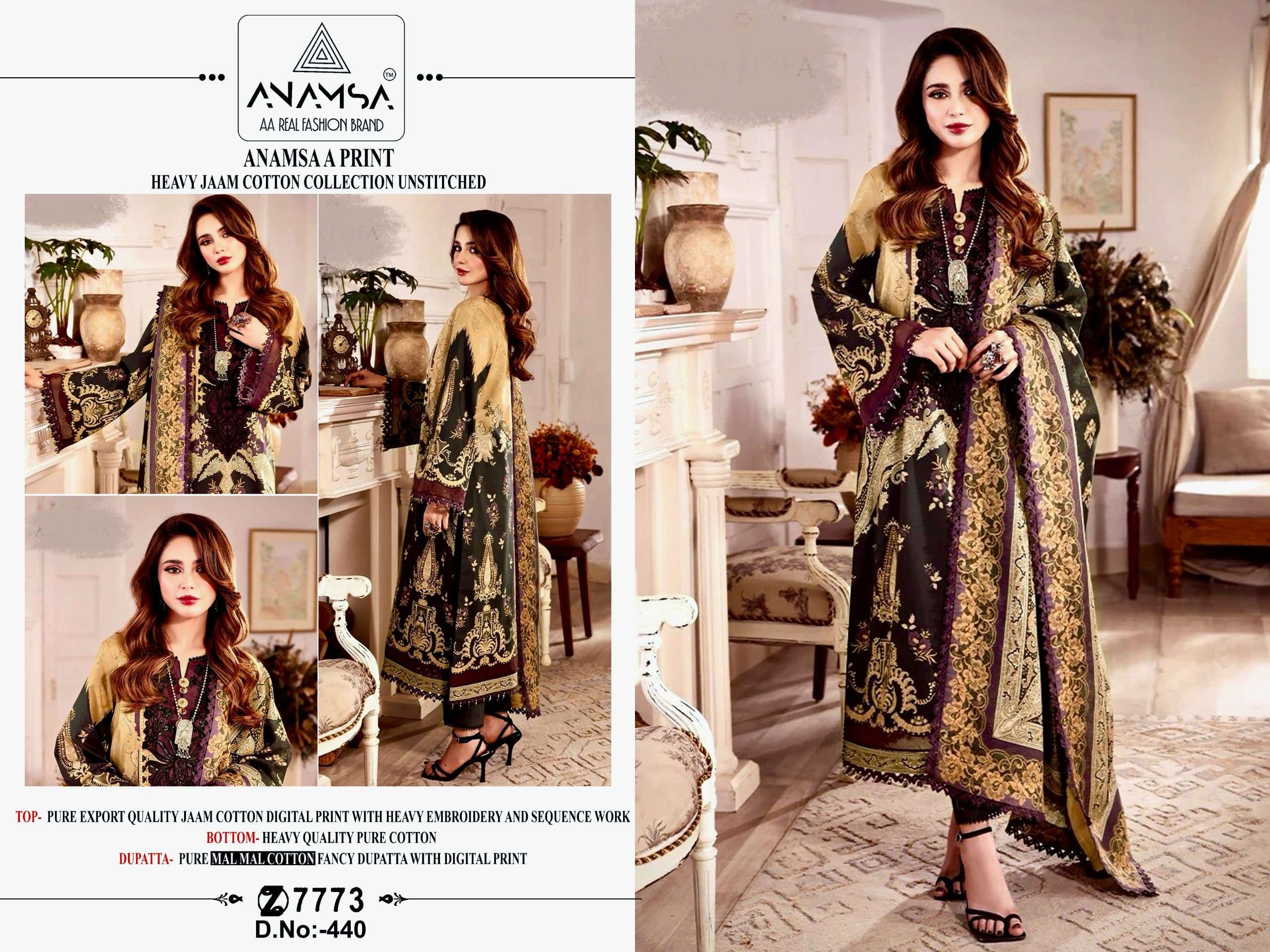 Anamsa 440 Cotton Salwar Kameez Wholesale catalog