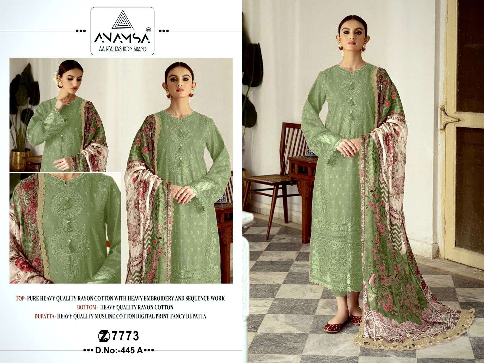Anamsa 445 A To D Hit Colors Salwar Suit Wholesale catalog