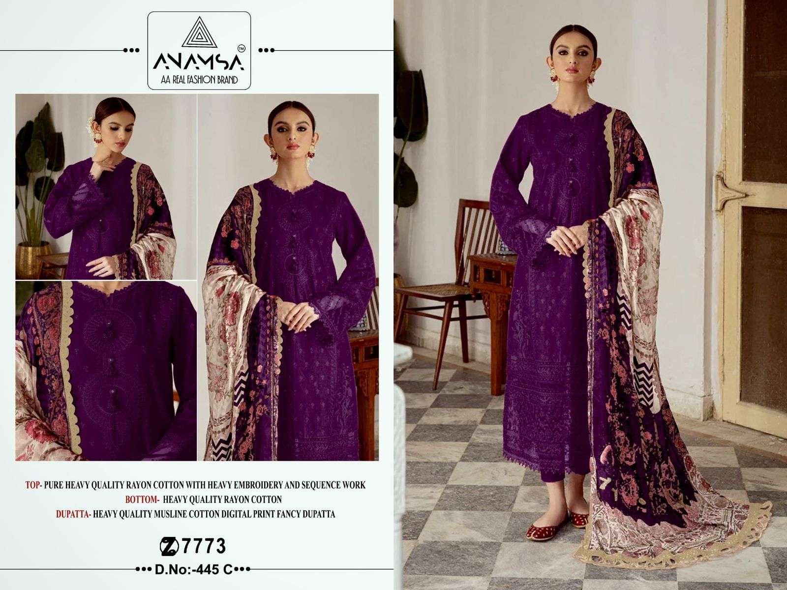 Anamsa 445 A To D Hit Colors Salwar Suit Wholesale catalog