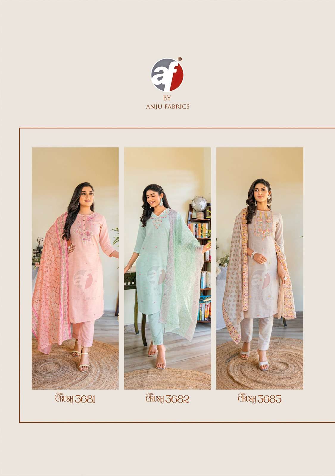 Anju Fabrics Cotton Crush vol -3 Kurti Wholesale catalog