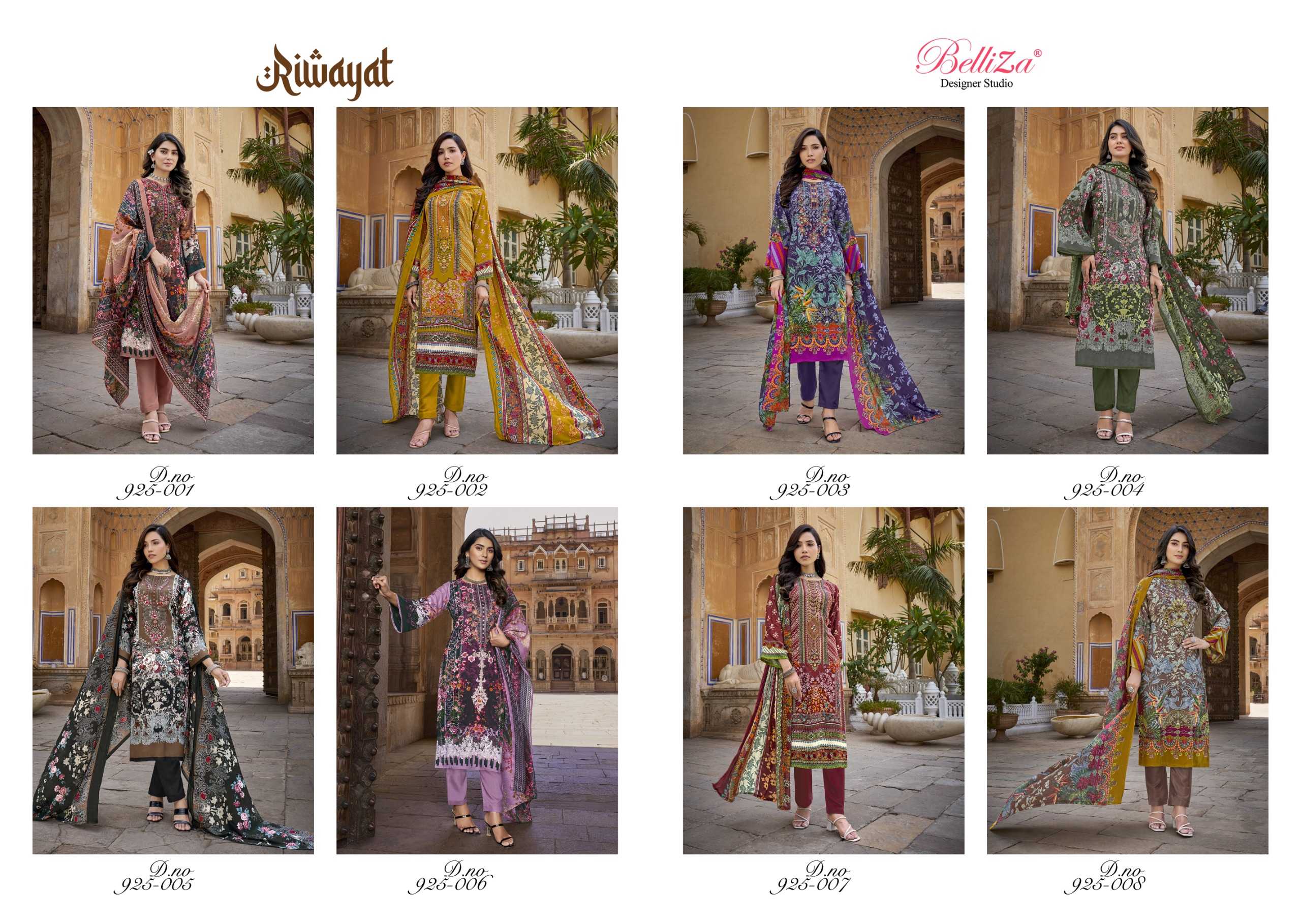 Belliza Riwayat 925 Digital Printed Dress Material Wholesale catalog