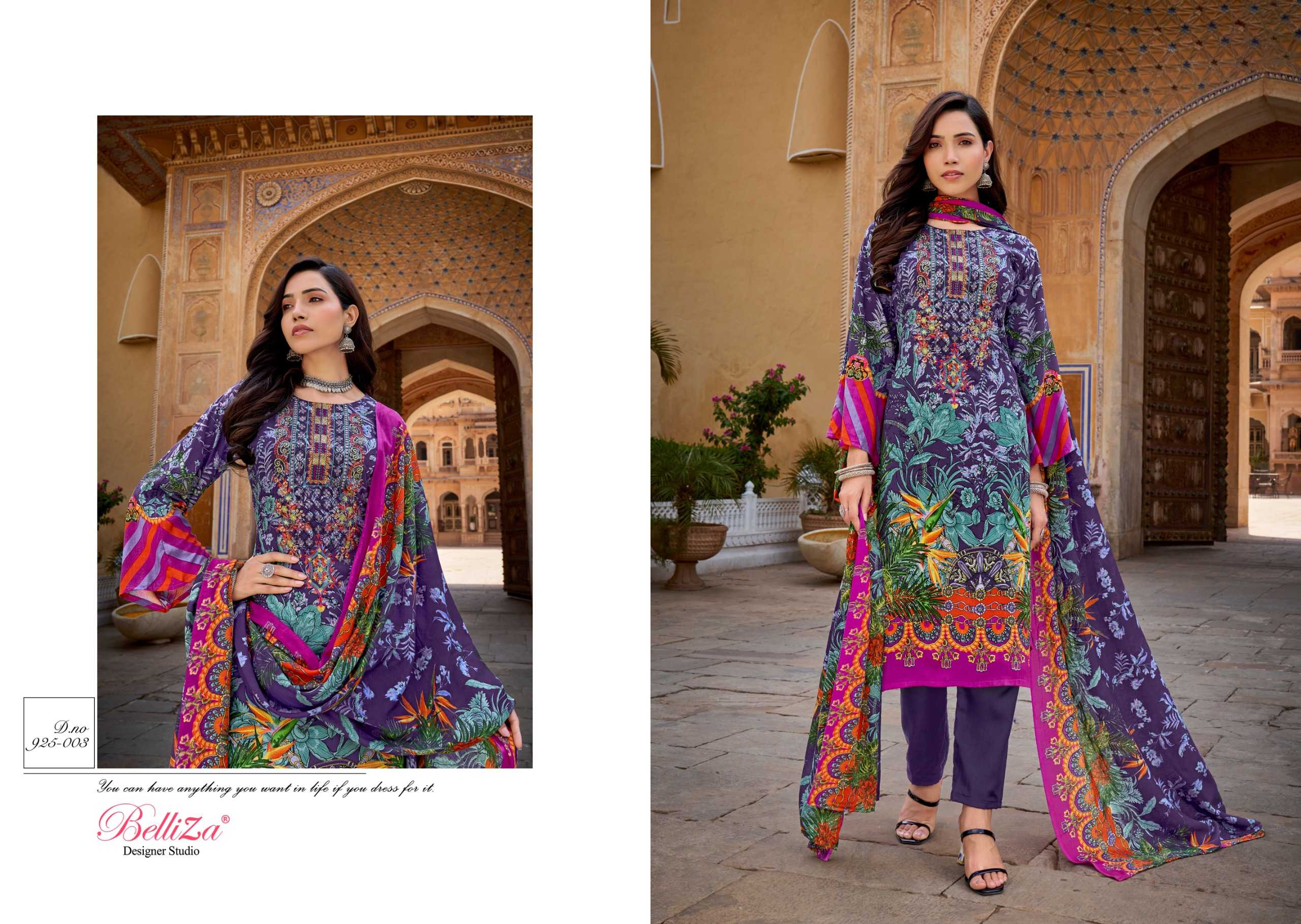 Belliza Riwayat 925 Digital Printed Dress Material Wholesale catalog